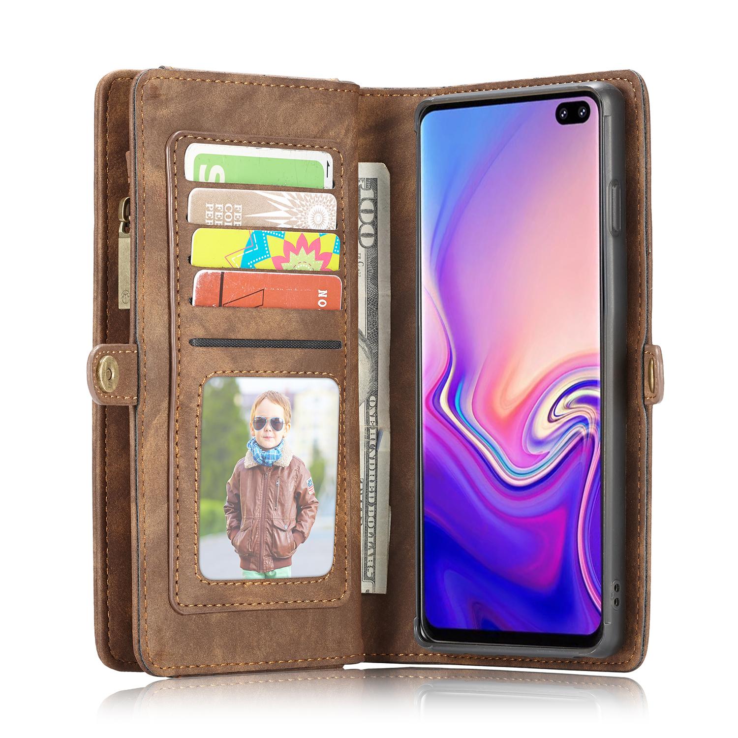 Multi-slot Suojakotelo Galaxy S10 Plus ruskea