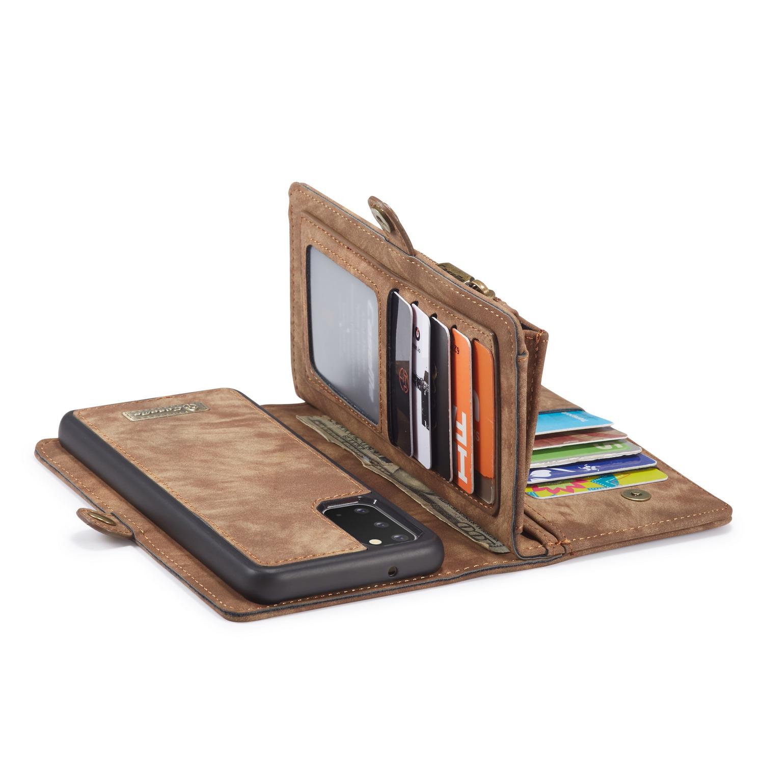 Multi-slot Suojakotelo Samsung Galaxy S20 Ruskea