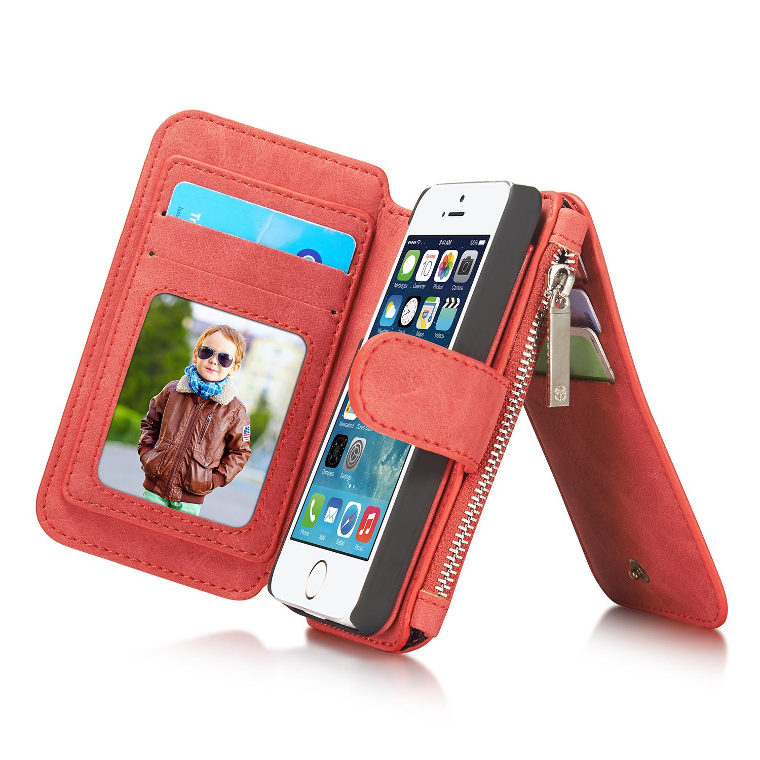 Multi-slot Suojakotelo Apple iPhone 5/5S/SE Punainen