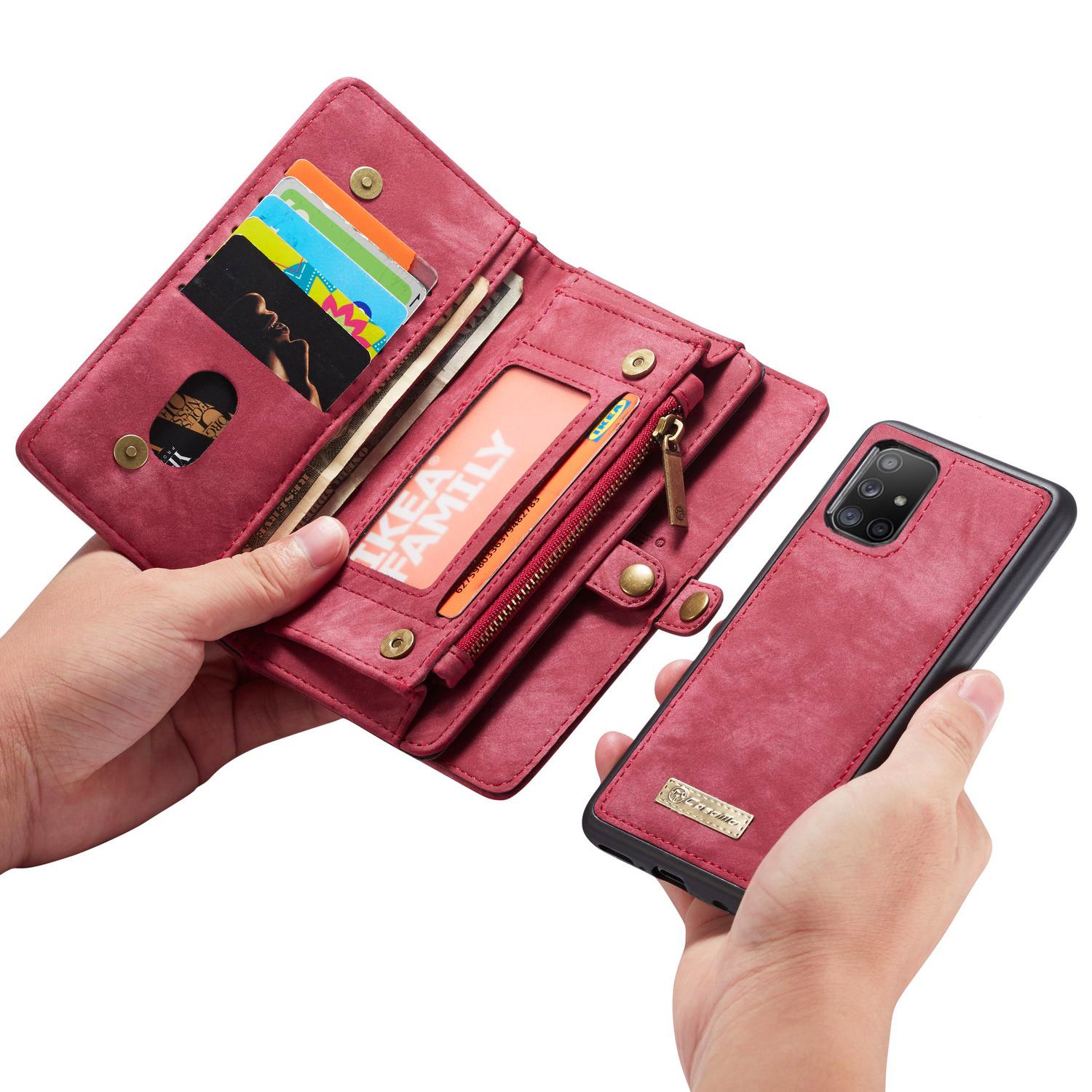 Multi-slot Suojakotelo Samsung Galaxy A51 Punainen