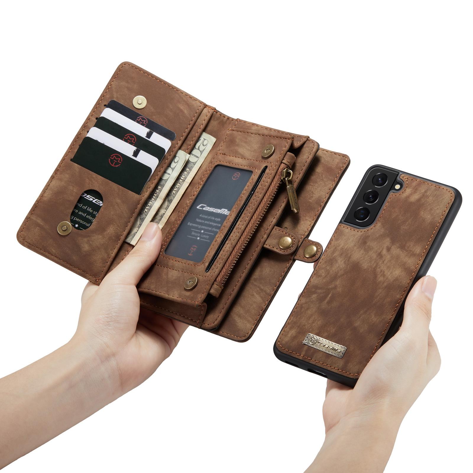 Multi-slot Suojakotelo Samsung Galaxy S21 Plus Ruskea