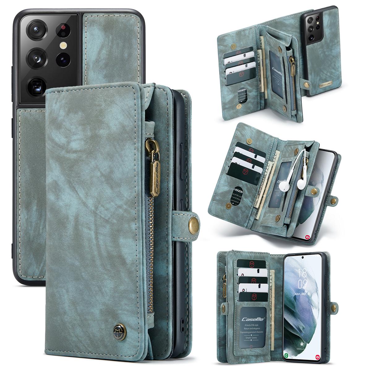 Multi-slot Suojakotelo Samsung Galaxy S21 Ultra Sininen
