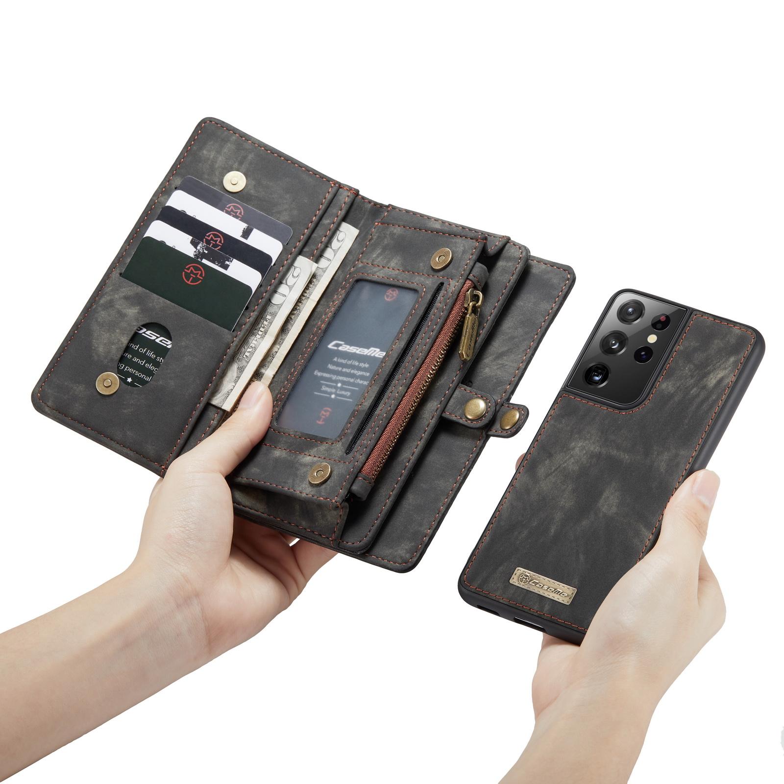 Multi-slot Suojakotelo Samsung Galaxy S21 Ultra Harmaa