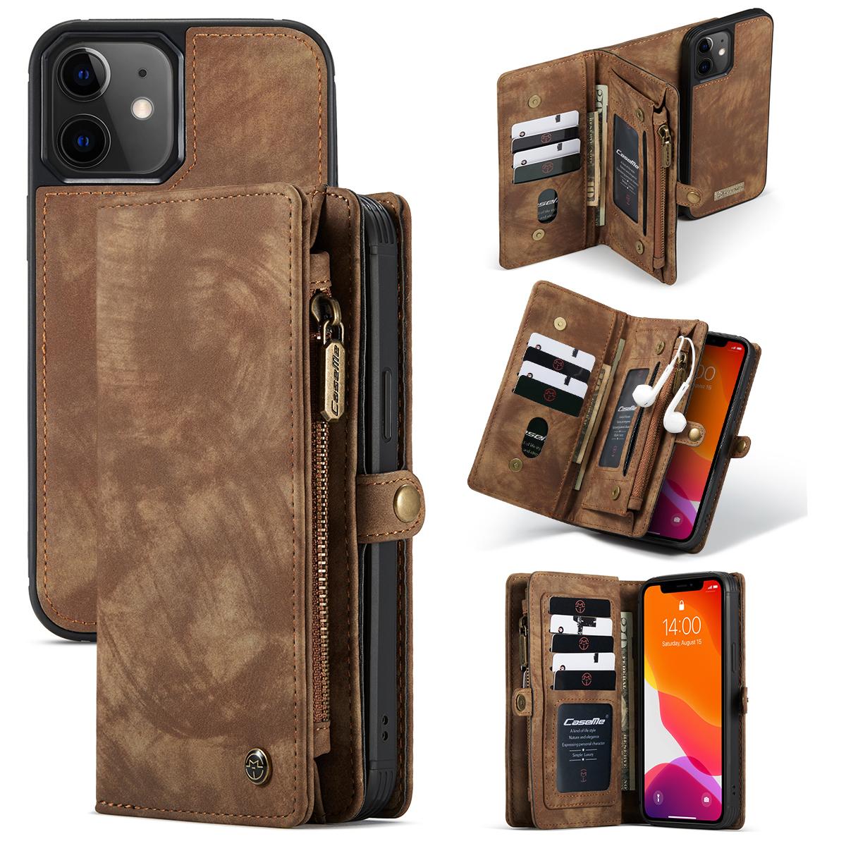 Multi-slot Suojakotelo Apple iPhone 12 Mini Ruskea