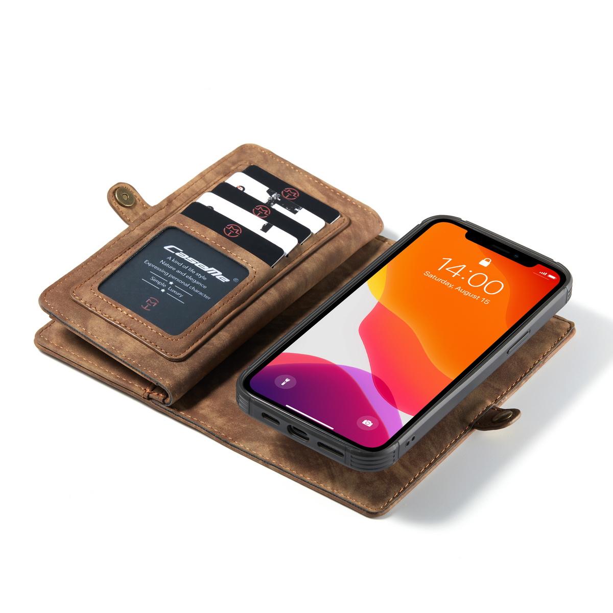 Multi-slot Suojakotelo Apple iPhone 12 Mini Ruskea