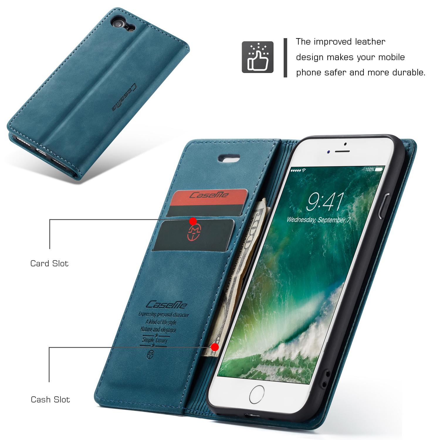 Slim Lompakkokotelo iPhone 7 sininen