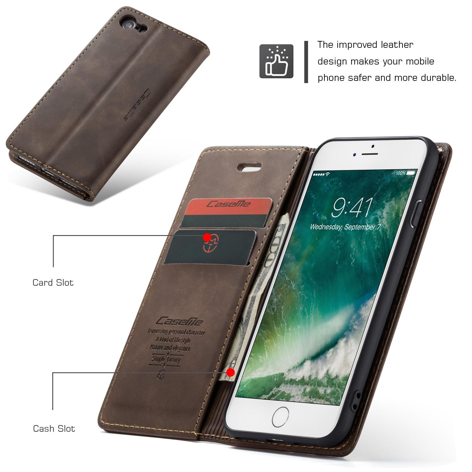 Slim Lompakkokotelo iPhone SE (2020) ruskea