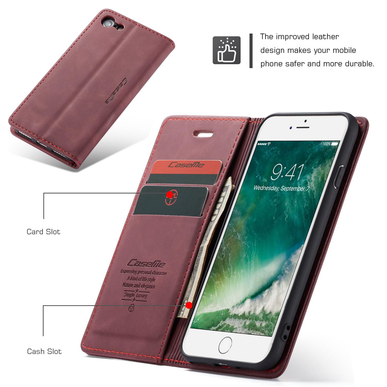 Slim Lompakkokotelo iPhone 7 punainen