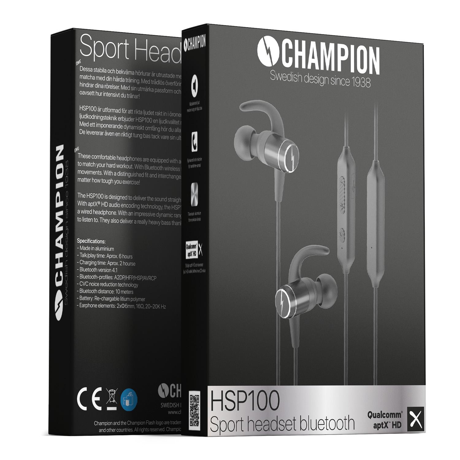 HSP100 In-ear Headset Sport Bluetooth Musta