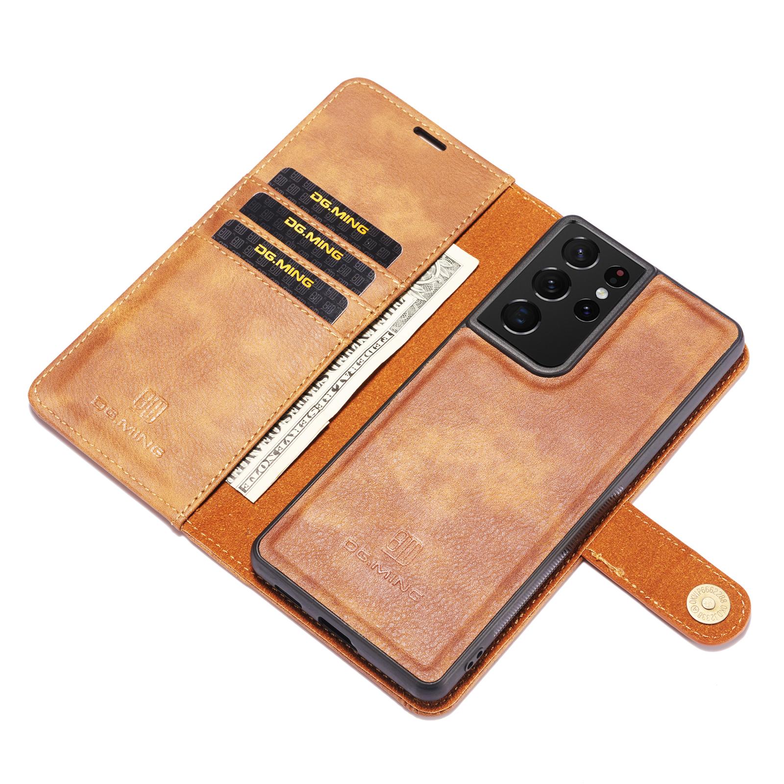 Magnet Wallet Samsung Galaxy S21 Ultra Ruskea
