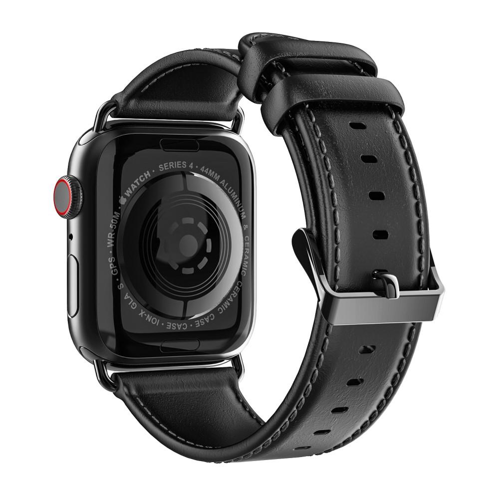 Leather Watch Band Apple Watch 44mm Black