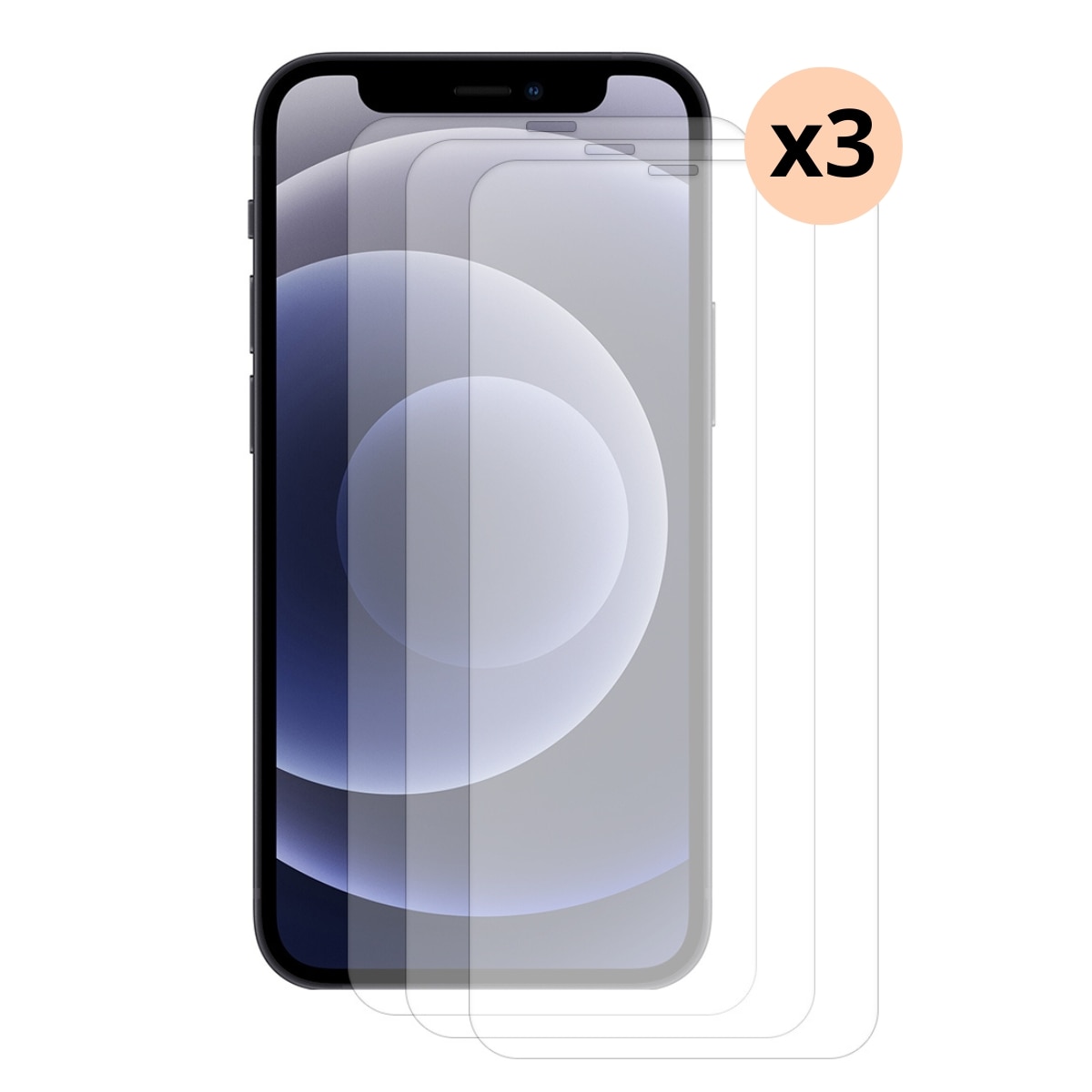 Setti iPhone 12 Pro Max, 3-pack Näytön Panssarilasi 0.3mm