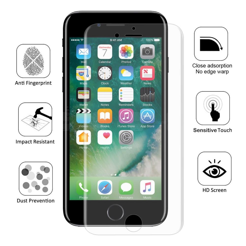 Koko näytön näytönsuoja iPhone 7/8/SE Läpinäkyvä