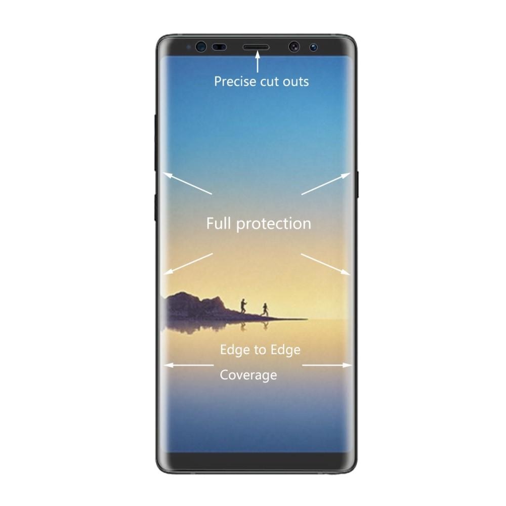 Koko näytön kaareva näytönsuoja Samsung Galaxy Note 8 Läpinäkyvä