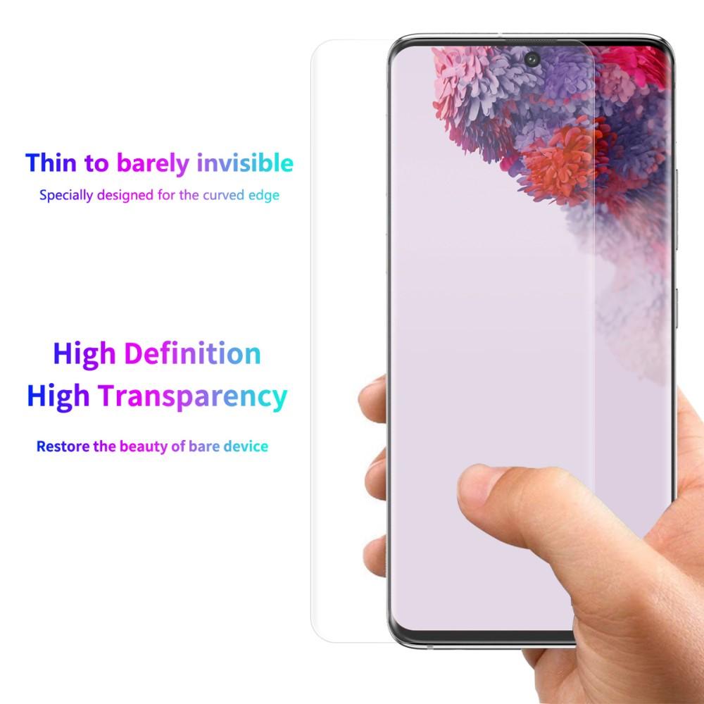 Koko näytön kaareva näytönsuoja Samsung Galaxy S20 Läpinäkyvä