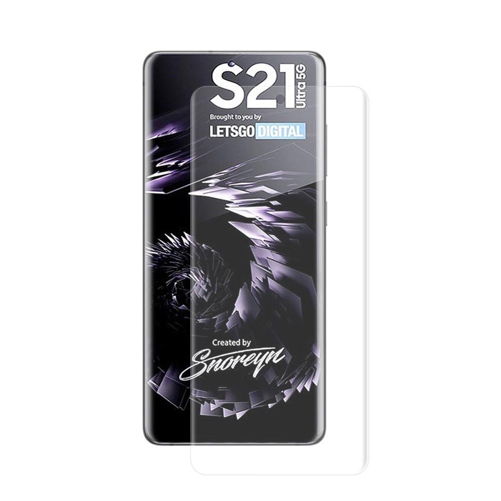 Koko näytön kaareva näytönsuoja Samsung Galaxy S21 Ultra Läpinäkyvä