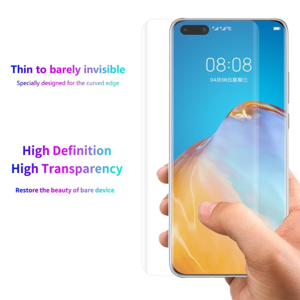 Koko näytön kaareva näytönsuoja Huawei P40 Pro Läpinäkyvä