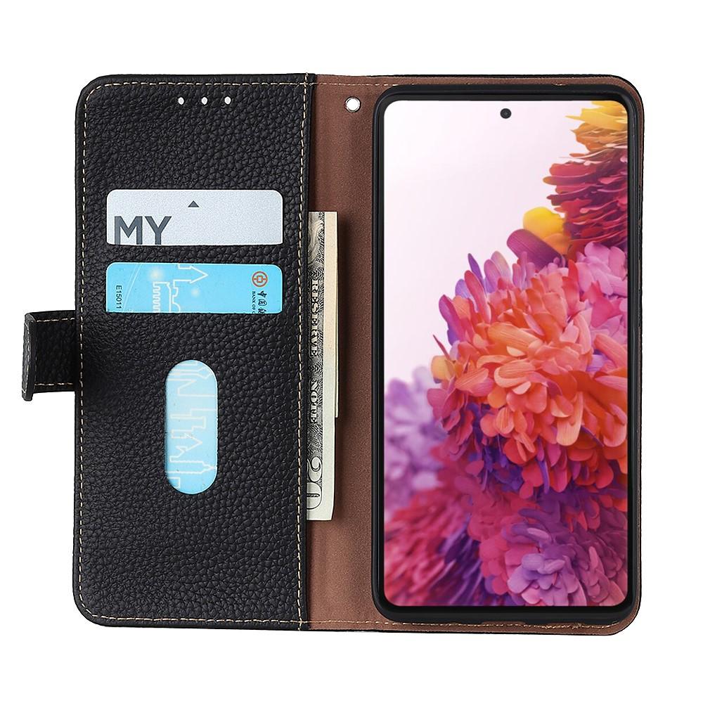 Real Leather Wallet Galaxy A52/A52s Black