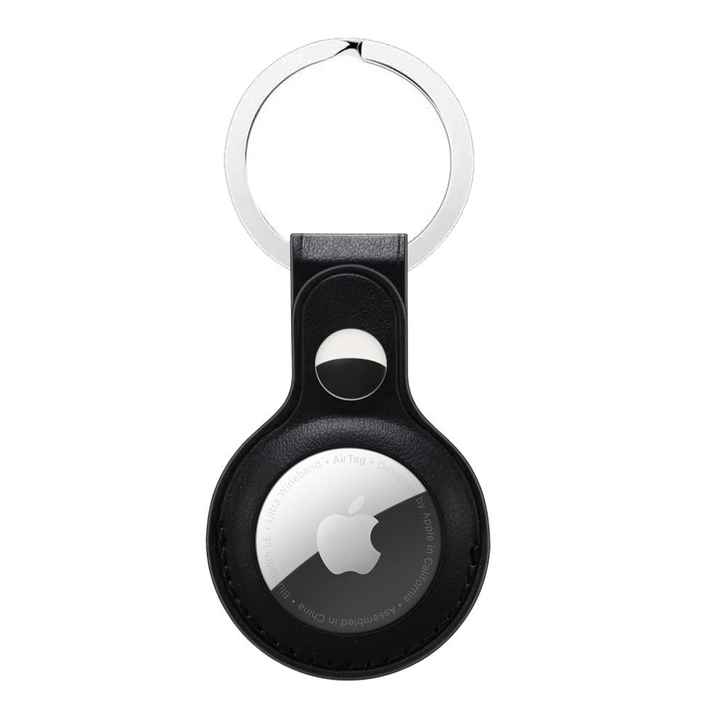 Nahkakotelo Avaimenperä Apple AirTag musta