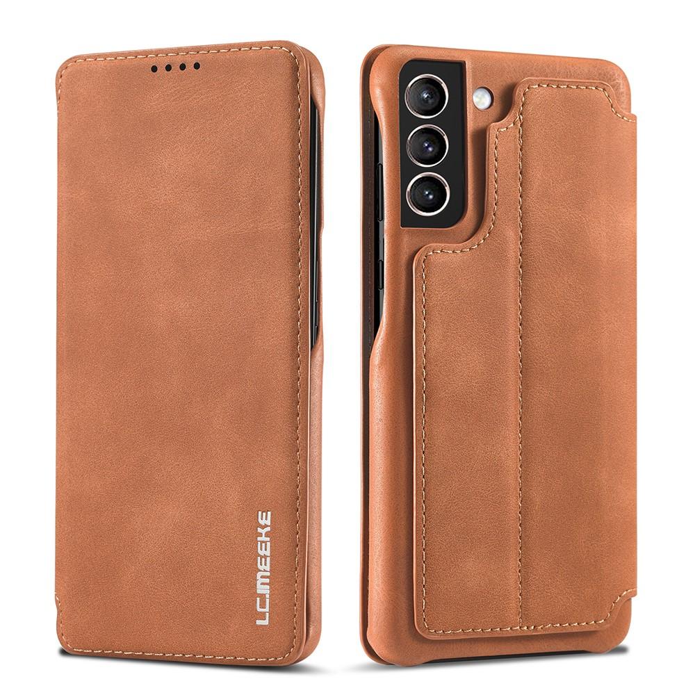 Slim Lompakkokotelot Samsung Galaxy S21 Cognac