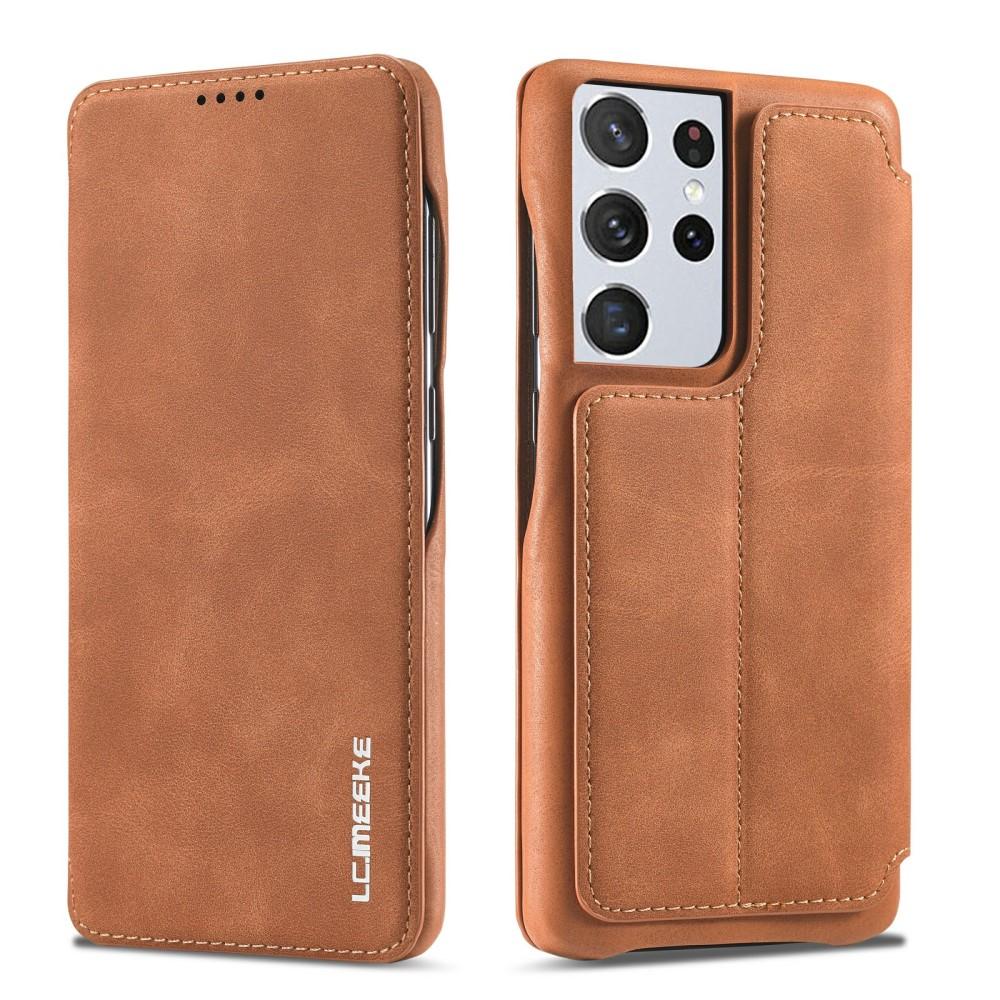 Slim Lompakkokotelot Samsung Galaxy S21 Ultra Cognac