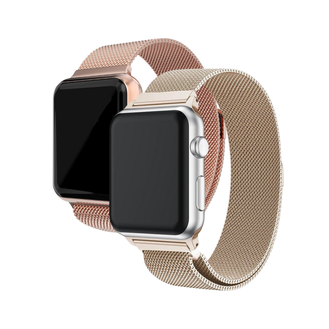 Apple Watch 41mm Series 9 Setti Ranneke Milanese Loop samppanja kulta & ruusukulta