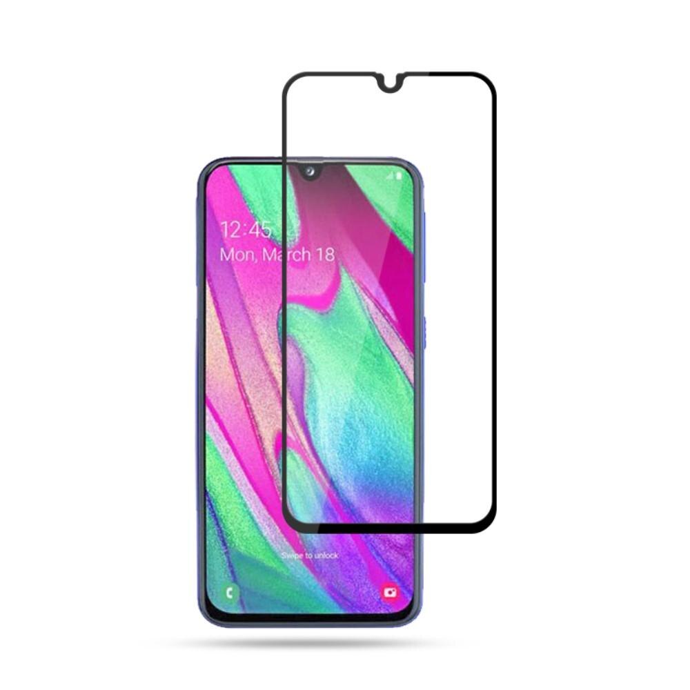 Koko Näytön Panssarilasi Samsung Galaxy A40 Musta