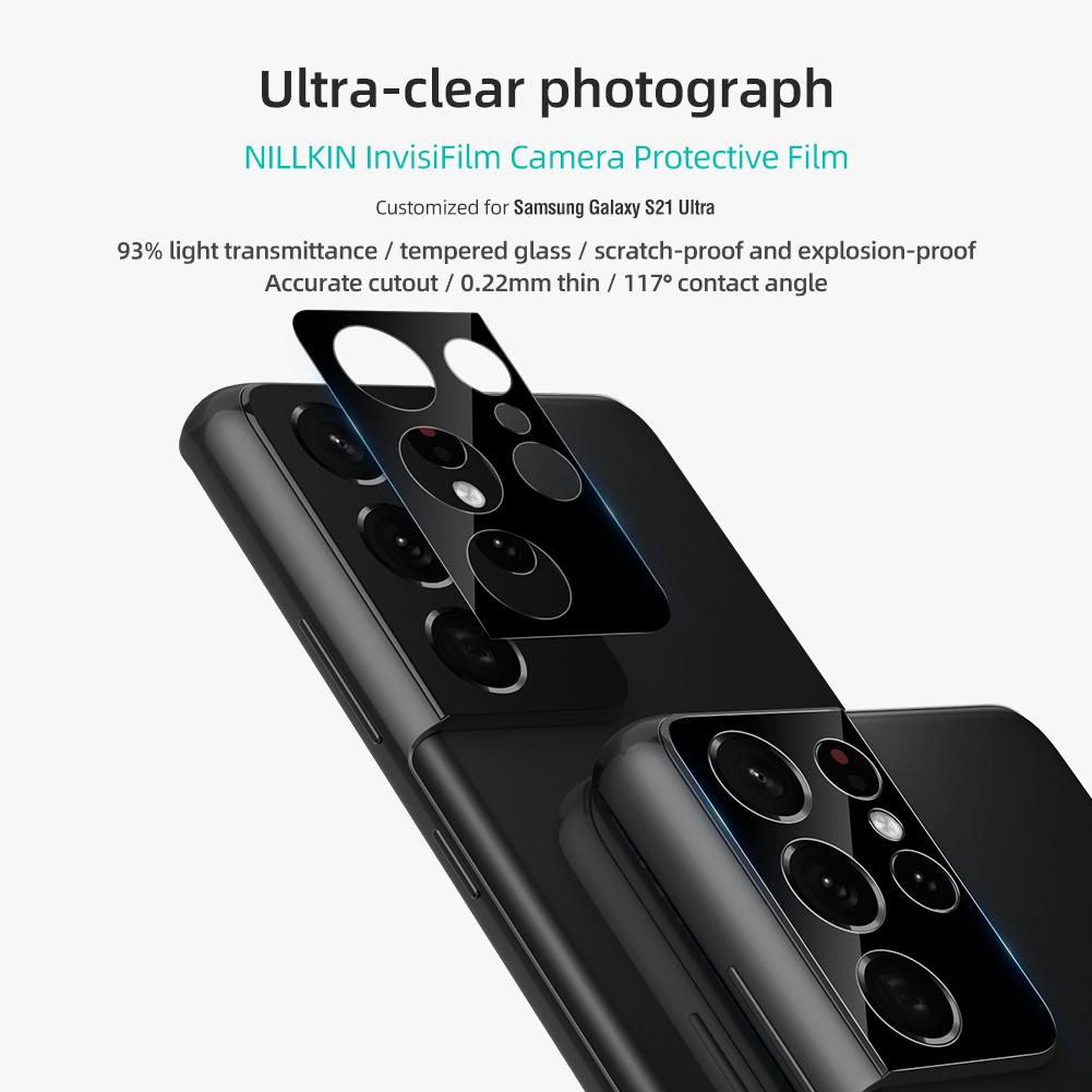 0.22mm InvisiFilm Kamerasuoja (2-pack) Samsung Galaxy S21 Ultra Musta