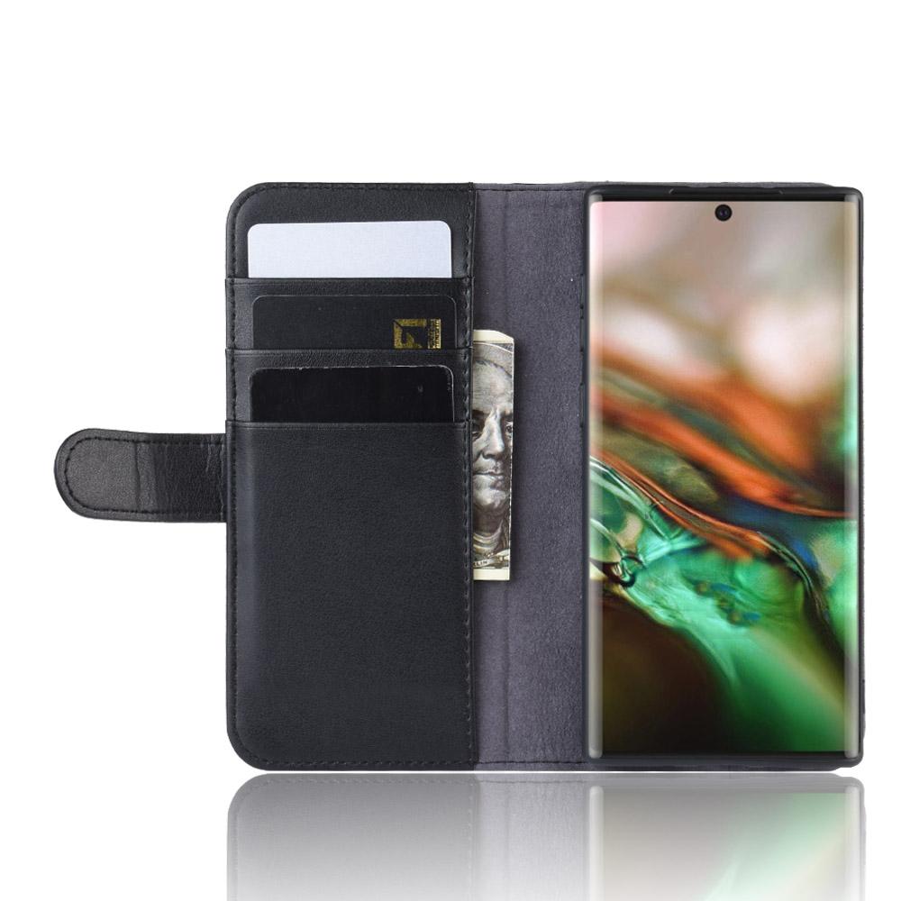 Aito Nahkakotelo Samsung Galaxy Note 10 Musta