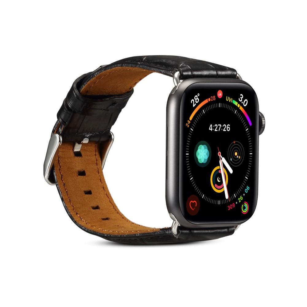 Apple Watch 45mm Series 8 Nahkaranneke Musta