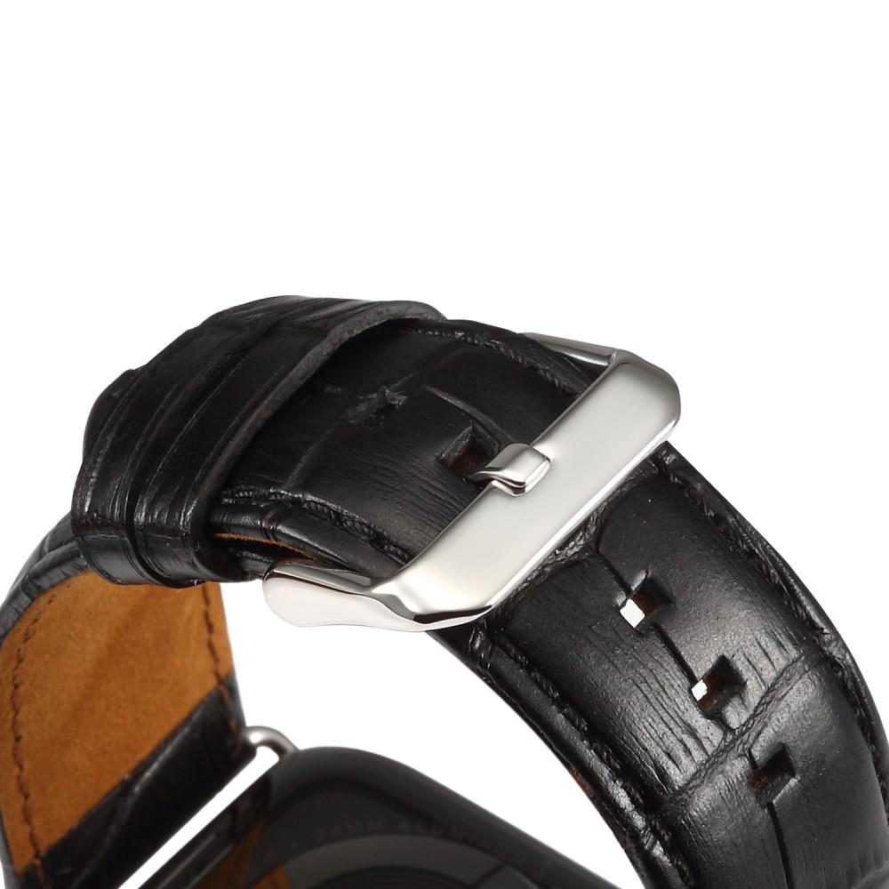 Apple Watch 45mm Series 8 Nahkaranneke Musta
