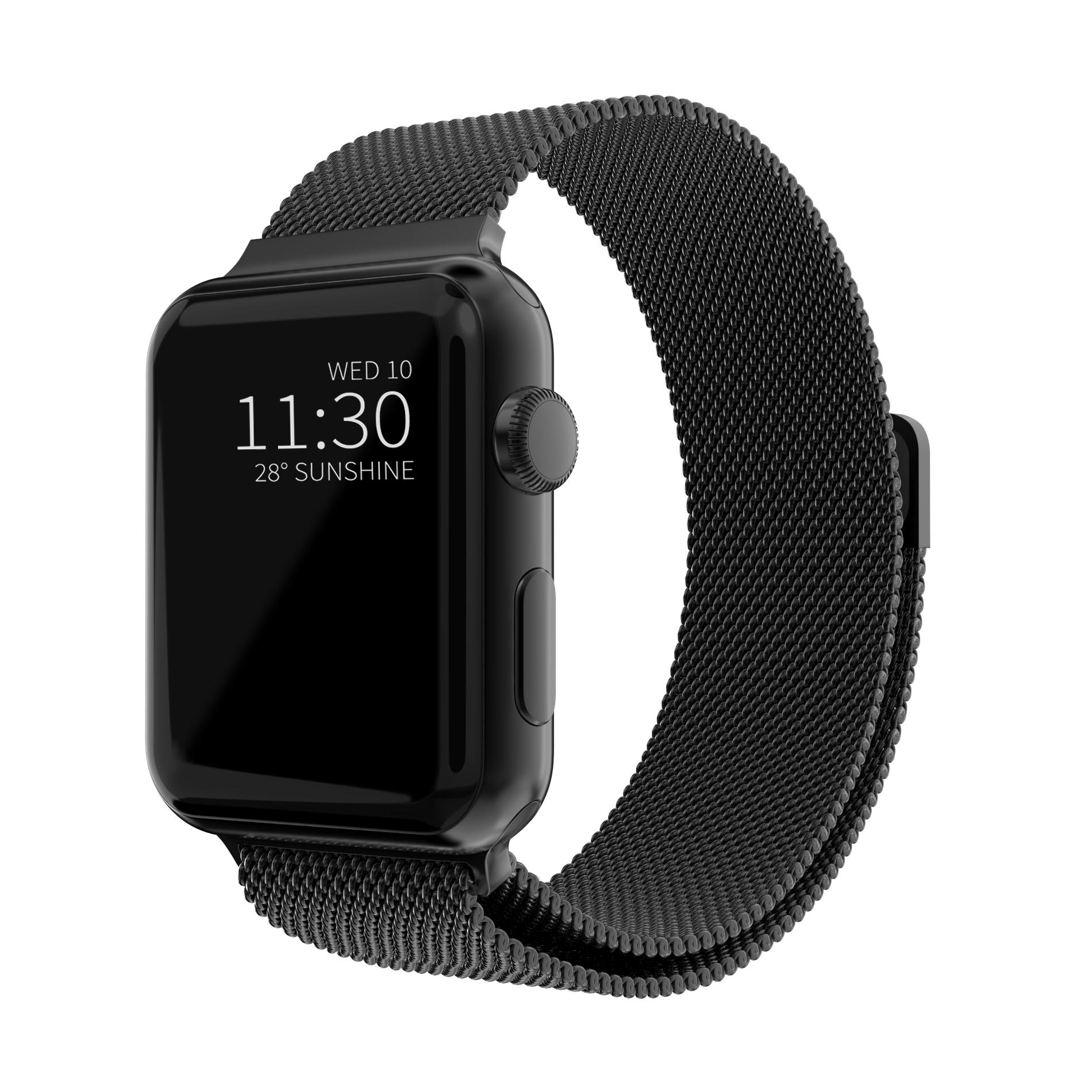 Ranneke Milanese Loop Apple Watch 45mm Series 7 musta