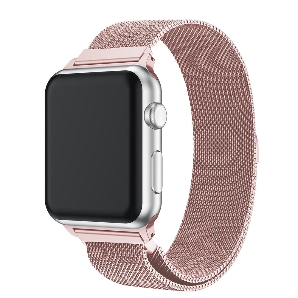 Ranneke Milanese Loop Apple Watch Ultra 49mm vaaleanpunainen kulta