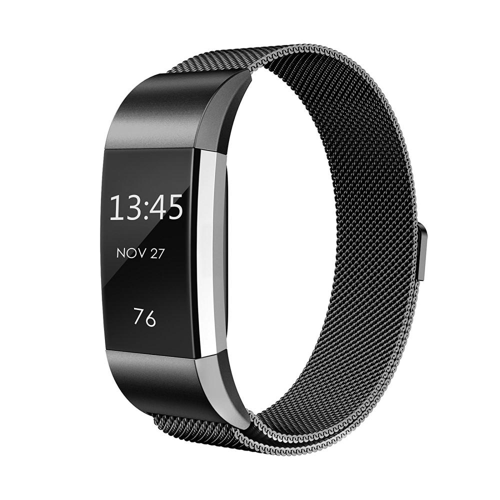 Ranneke Milanese Loop Fitbit Charge 2 musta