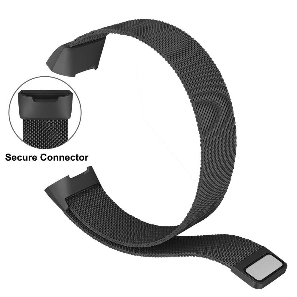 Ranneke Milanese Fitbit Charge 3/Charge 4 Musta