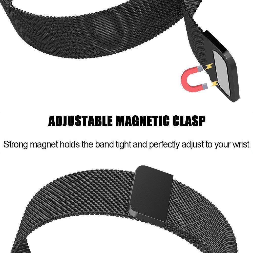 Ranneke Milanese Fitbit Charge 3/Charge 4 Musta