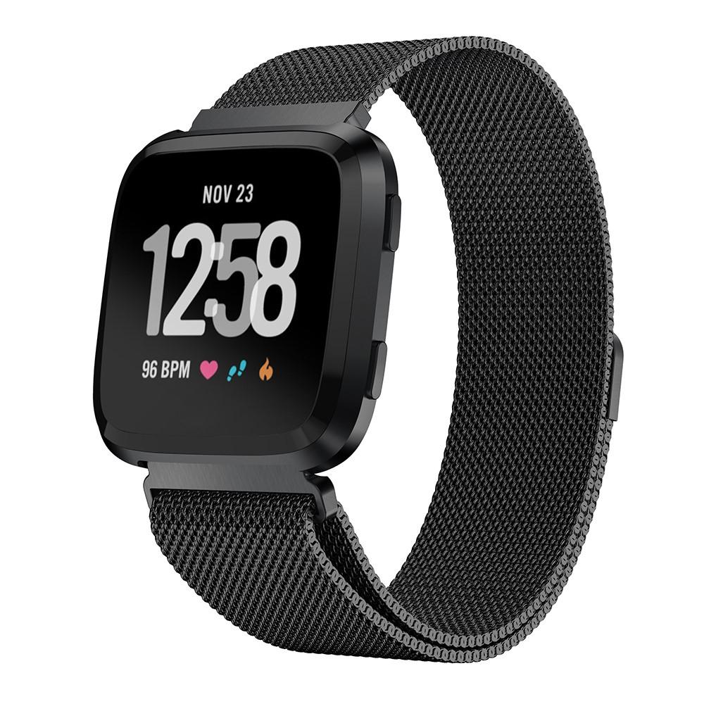 Ranneke Milanese Loop Fitbit Versa/Versa 2 musta