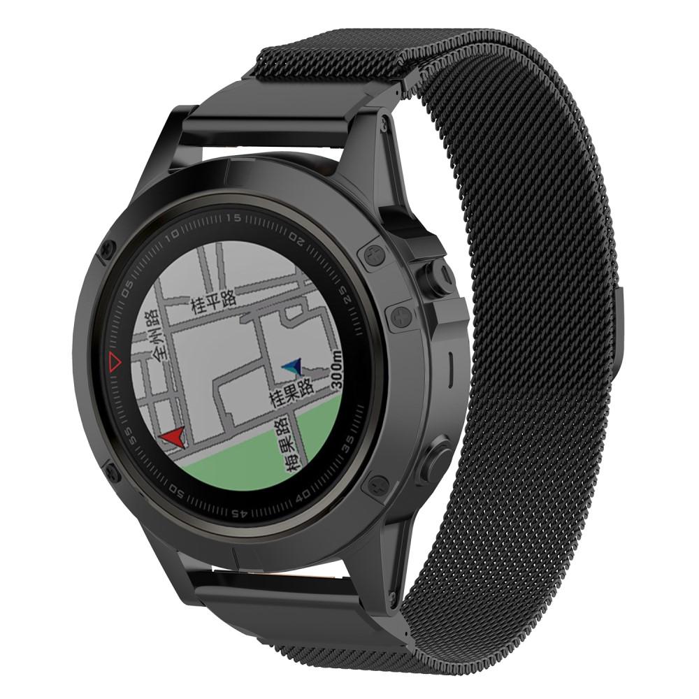 Ranneke Milanese Loop Garmin Fenix 7X musta