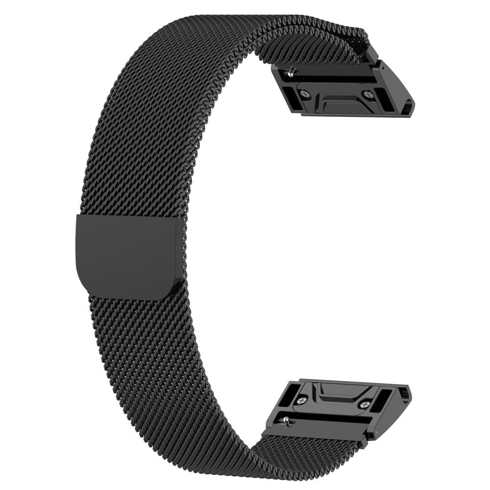 Ranneke Milanese Loop Garmin Fenix 5X/5X Plus musta