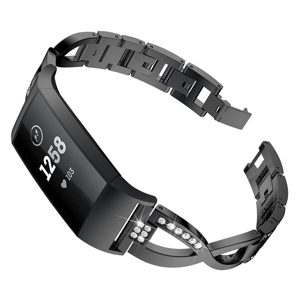 Crystal Bracelet Fitbit Charge 3/4 Black