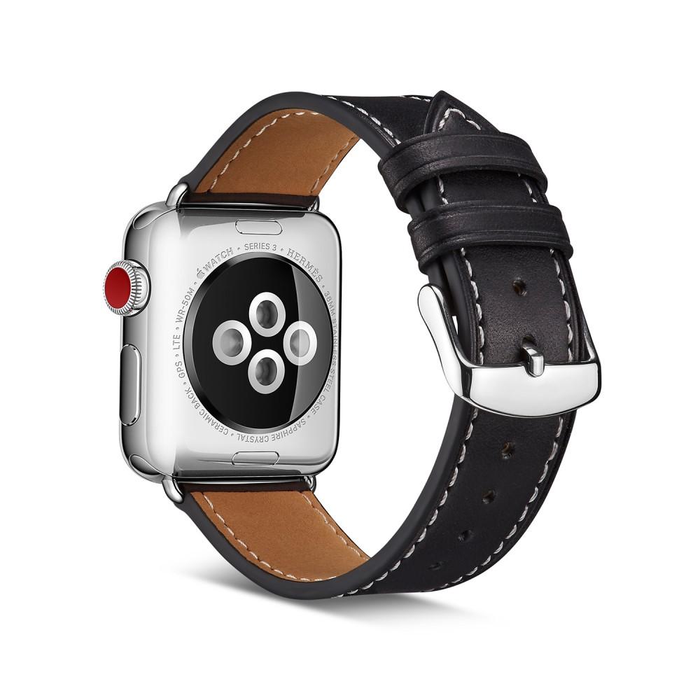 Nahkaranneke Apple Watch SE 40mm musta