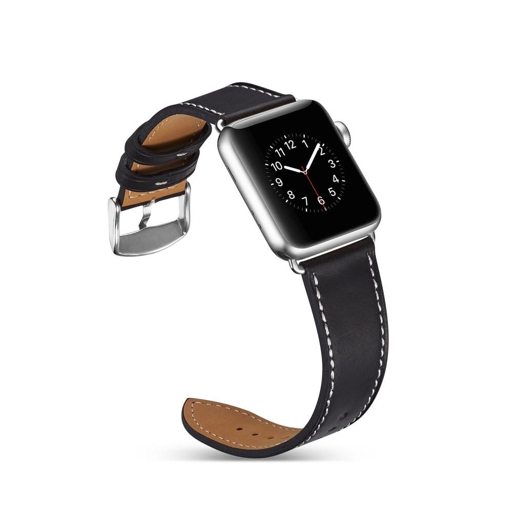 Nahkaranneke Apple Watch SE 40mm musta