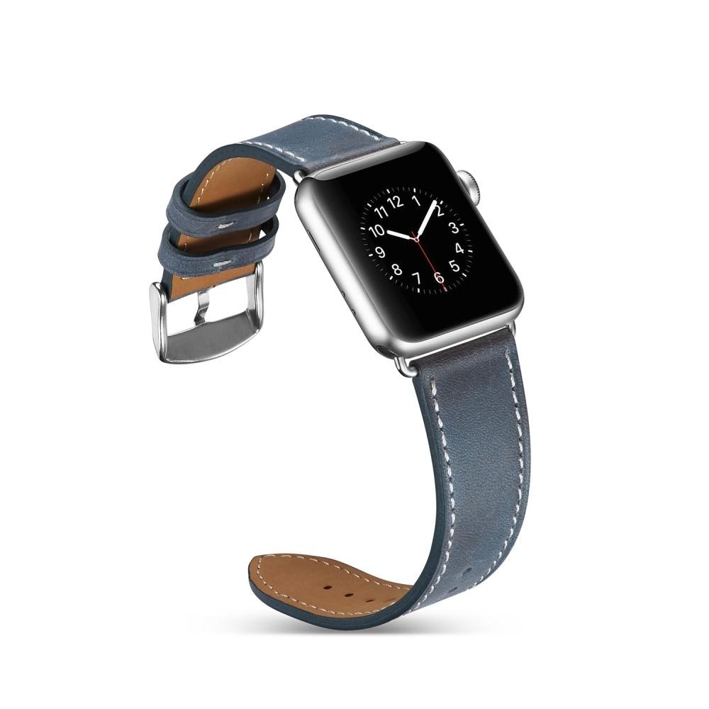 Nahkaranneke Apple Watch 42/44/45 mm sininen