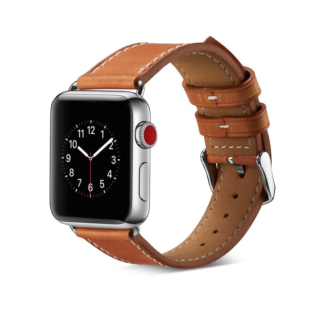 Nahkaranneke Apple Watch 42/44/45 mm cognac
