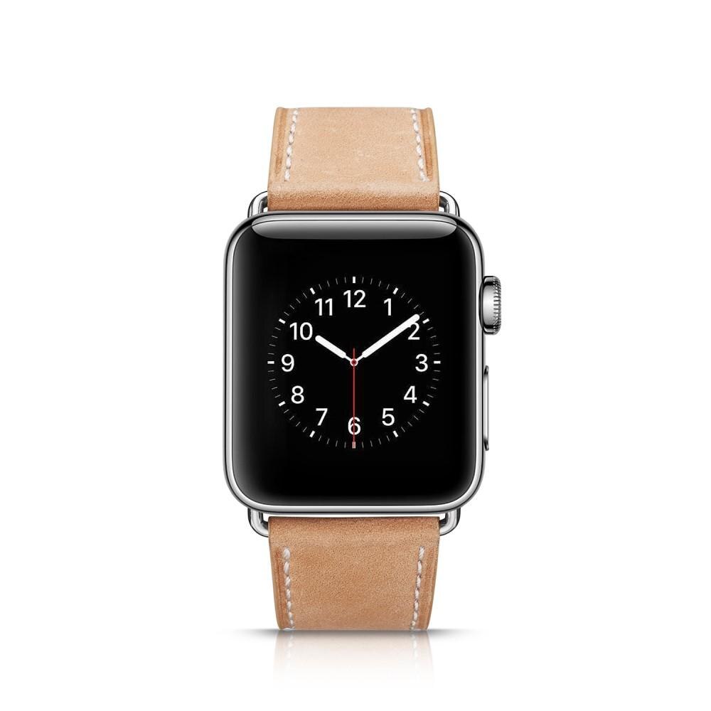 Nahkaranneke Apple Watch 42/44/45 mm khaki