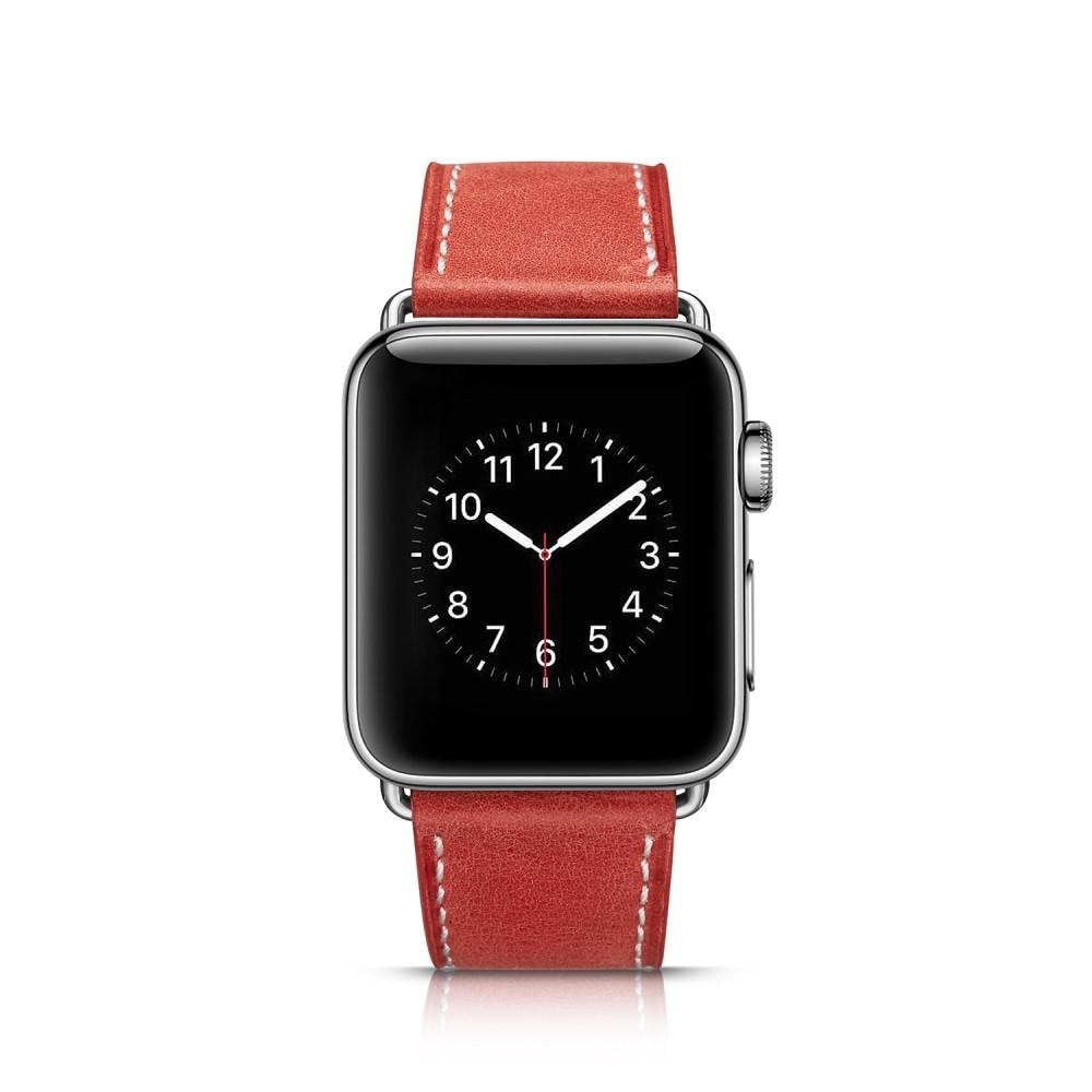 Nahkaranneke Apple Watch 41mm Series 8 punainen