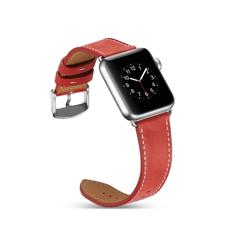 Nahkaranneke Apple Watch 41mm Series 8 punainen