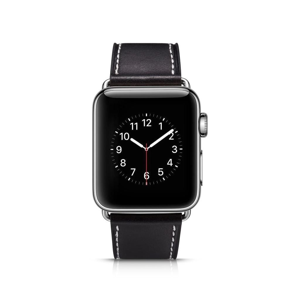 Nahkaranneke Apple Watch 42/44/45 mm musta