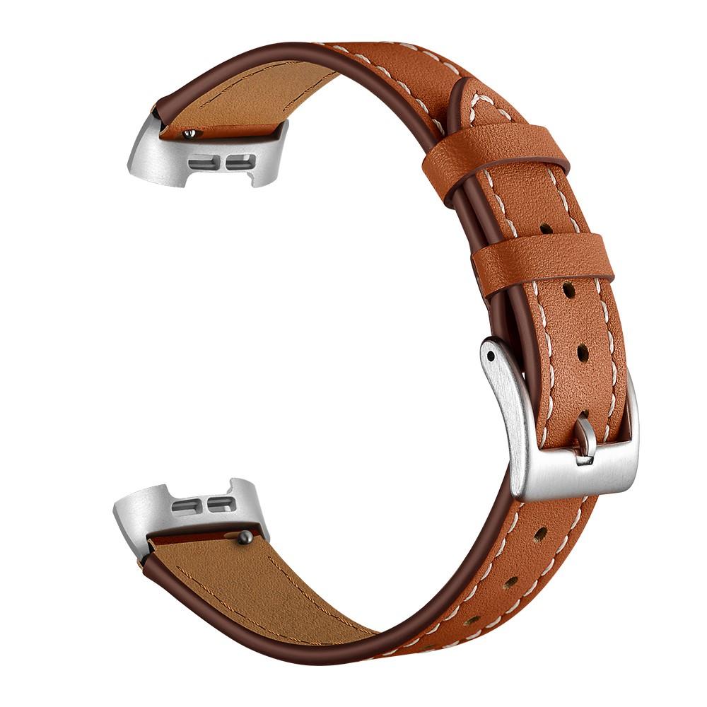 Nahkaranneke Fitbit Charge 3/Charge 4 Ruskea