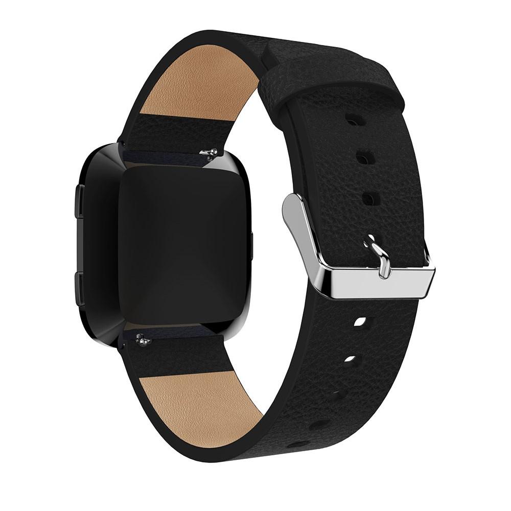 Nahkaranneke Fitbit Versa/Versa 2 musta